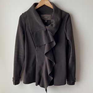 Fleece Jacket with Leather Trim